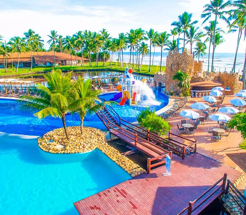 A estrutura do Cana Brava All Inclusive Resort em Ilhéus na Bahia.
